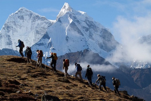 Trekking above Pheriche. Photo by Didrik Johnck